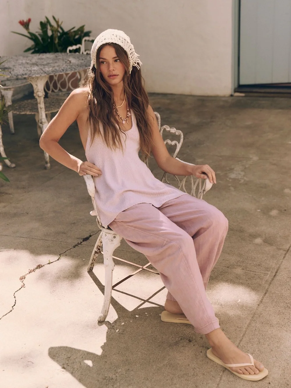 Free People Phia Sweater Set in Mauve Chalk